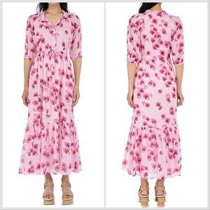 NWT Banjanan Betty Dress In Pink Leopard Floral Tulle Sz XS